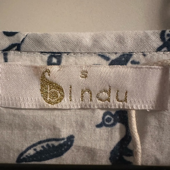 Bindu Blue and White Patterned Dress. Size Small. - Picture 4 of 9